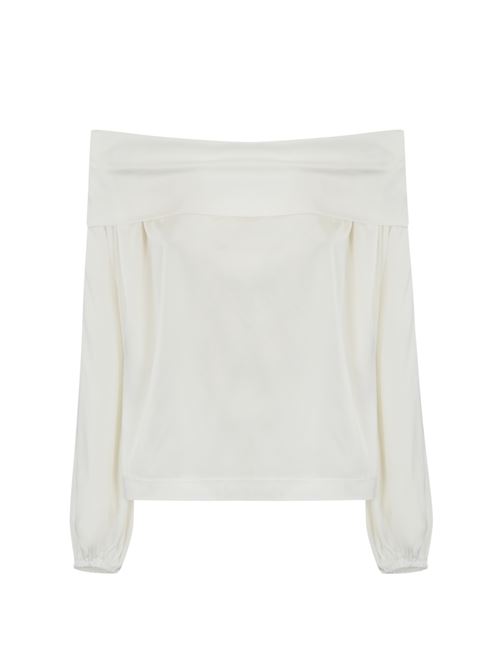 Blusa in raso fluido Bianco D. Exterior | 606701BIAN